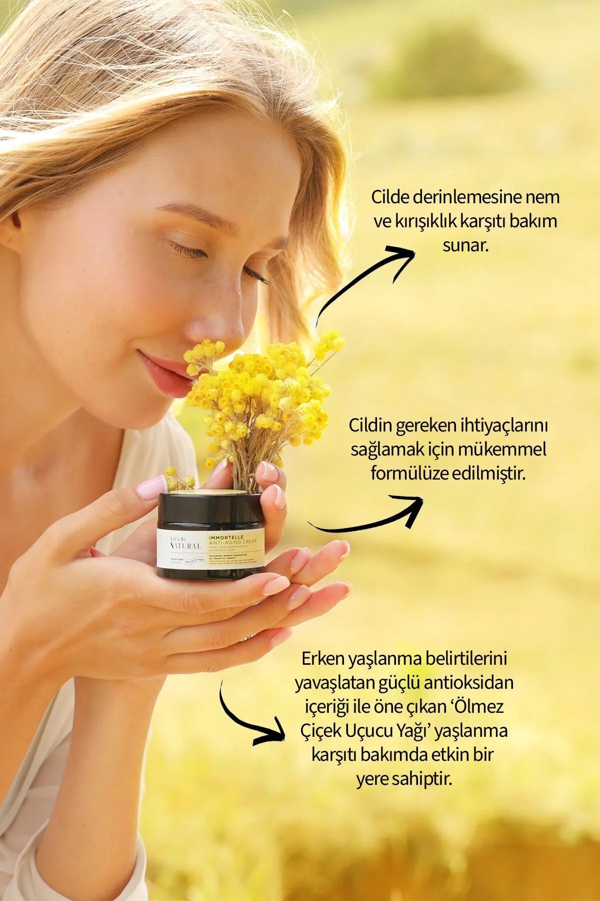 Yaşlanma Karşıtı Anti-Aging Etkili Ölmez Çiçek Kremi