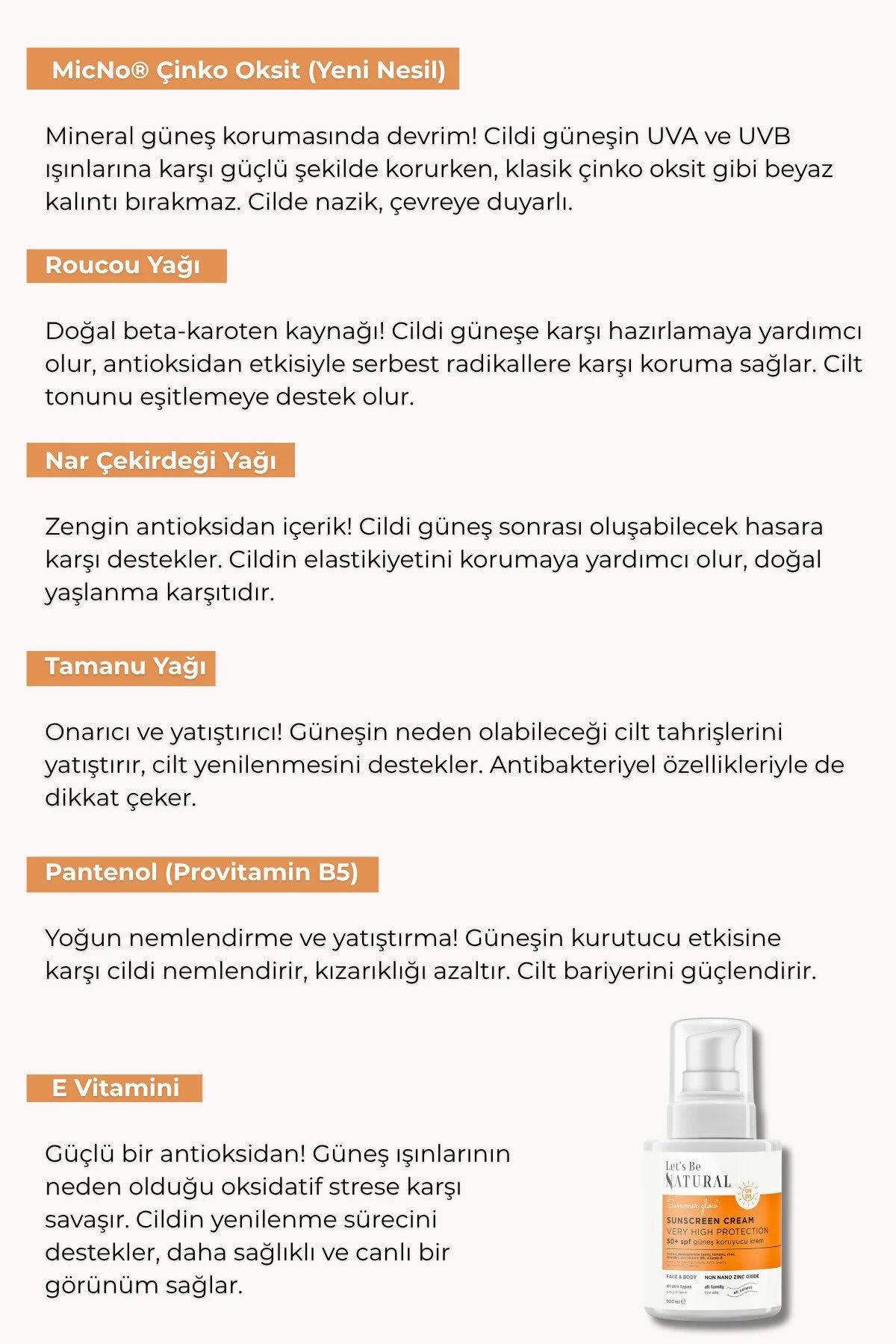 Yüz ve Tüm Vücut için 50+SPF Güneş Koruyucu Krem