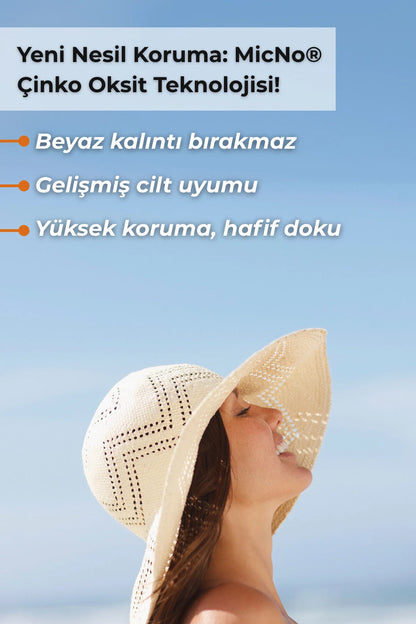 Yüz ve Tüm Vücut için 50+SPF Güneş Koruyucu Krem