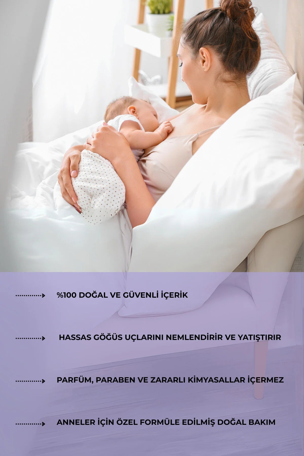 Nemlendiricili ve Onarıcı Etkili Göğüs Ucu Kremi