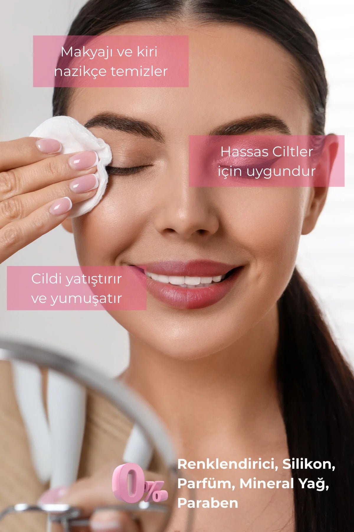 Saf Gül Suyu İçeren Makyaj Temizleme Suyu