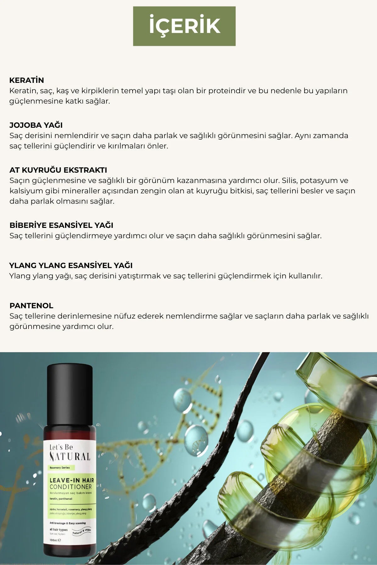 Saç Onarımı, Kırılma Karşıtı Durulanmayan Saç Bakım Kremi