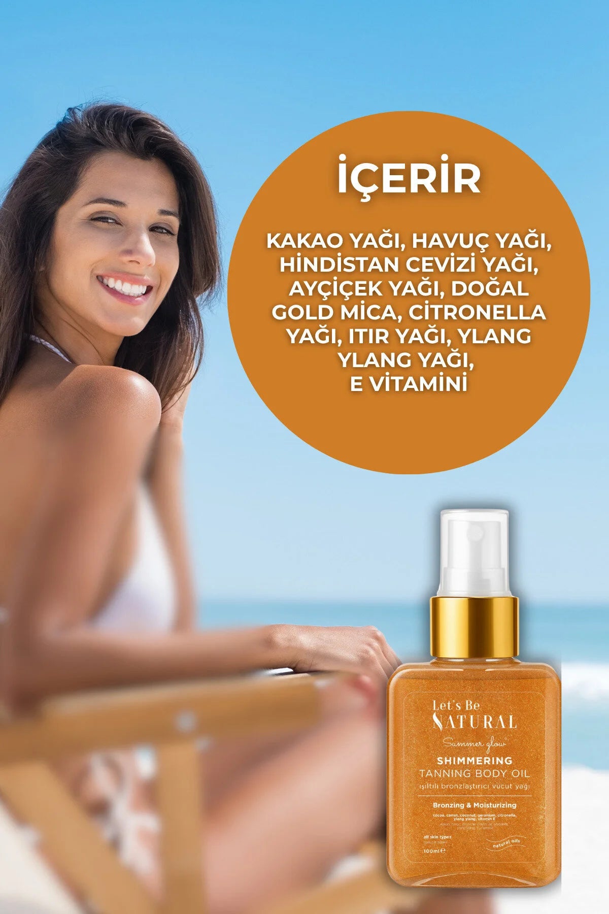 Gold Işıltılı Bronzlaştırıcı Vücut Yağı