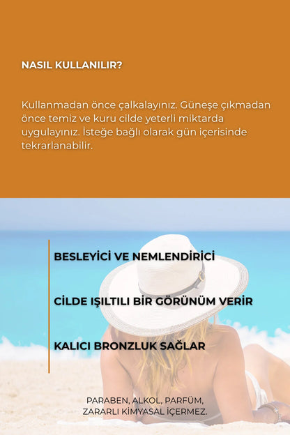 Gold Işıltılı Bronzlaştırıcı Vücut Yağı