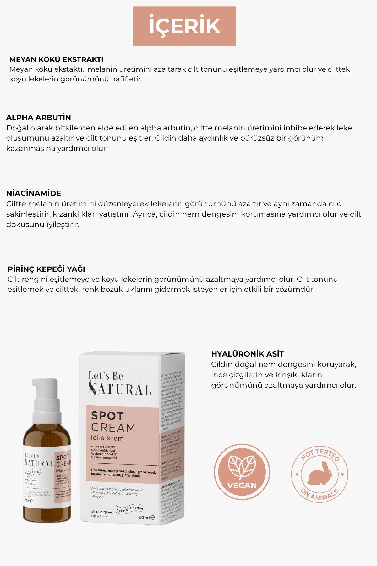 Alpha Arbutin İçeren Leke ve Aydınlatıcı Krem