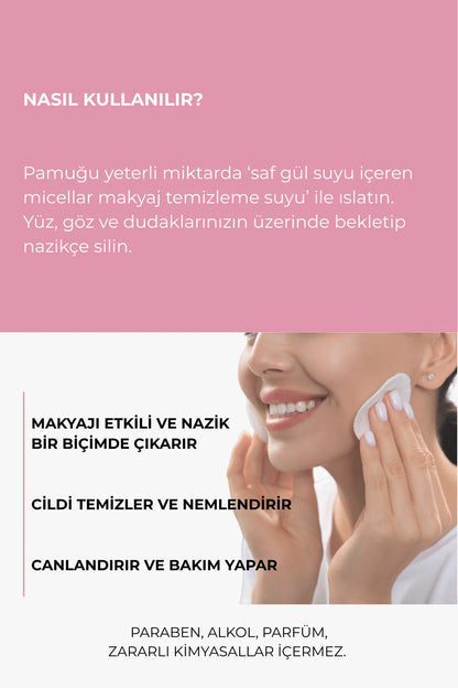 Saf Gül Suyu İçeren Makyaj Temizleme Suyu