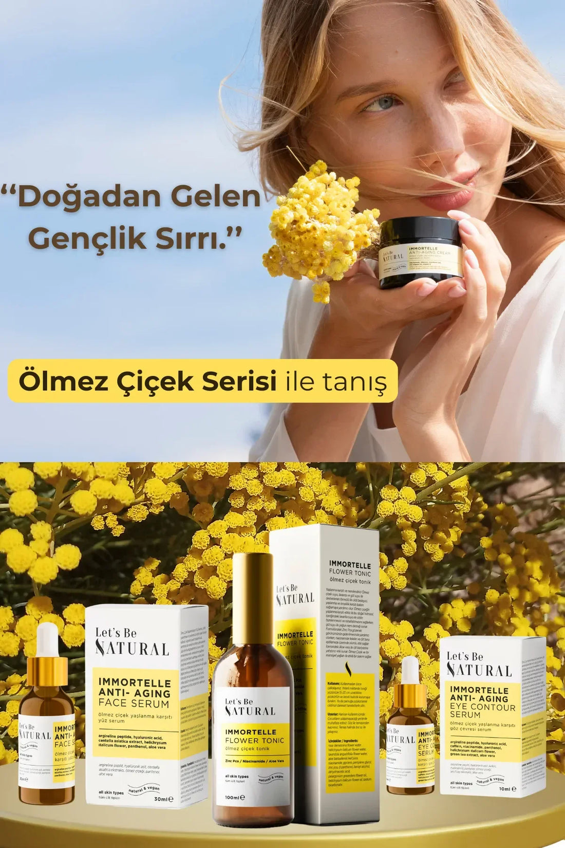 Kırışıklık ve Yaşlanma Karşıtı Ölmez Çiçek Yüz Serumu