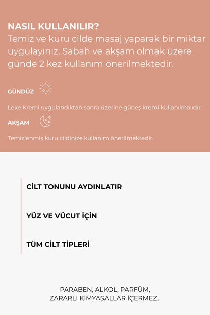 Alpha Arbutin İçeren Leke ve Aydınlatıcı Krem