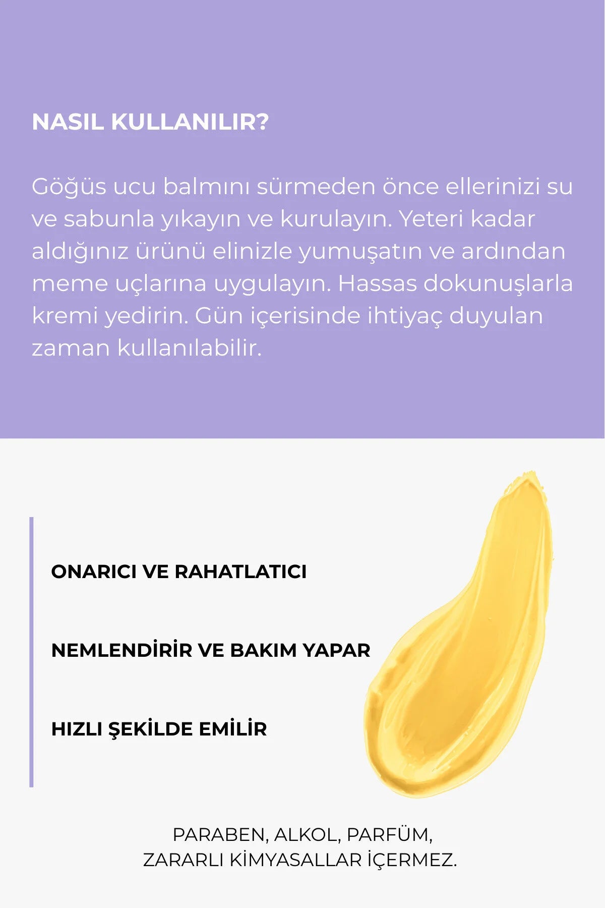 Nemlendiricili ve Onarıcı Etkili Göğüs Ucu Kremi