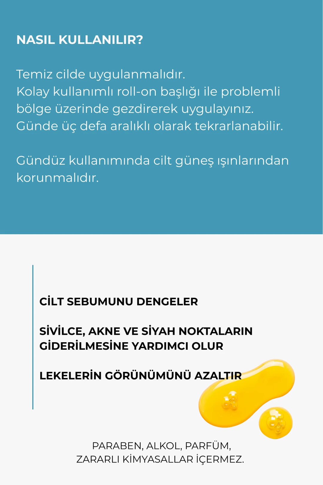 Sebum Dengeliyici ve Temizleyici Akne Roll-on Serum