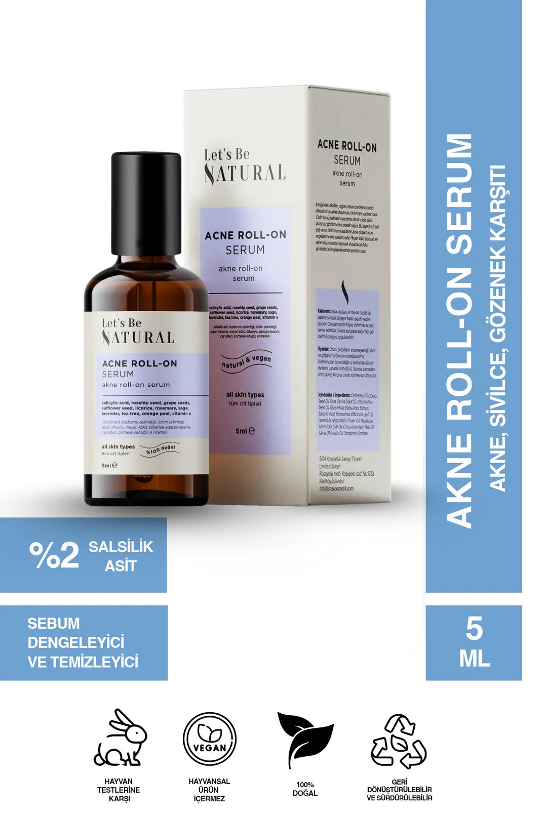 Sebum Dengeliyici ve Temizleyici Akne Roll-on Serum