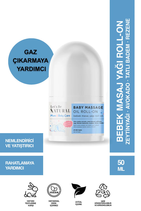Gaz Çıkarmaya Yardımcı %100 Doğal Bebek Masaj Yağı